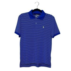 Polo Ralph Lauren kids blue white striped short sleeves polo shirt size L
